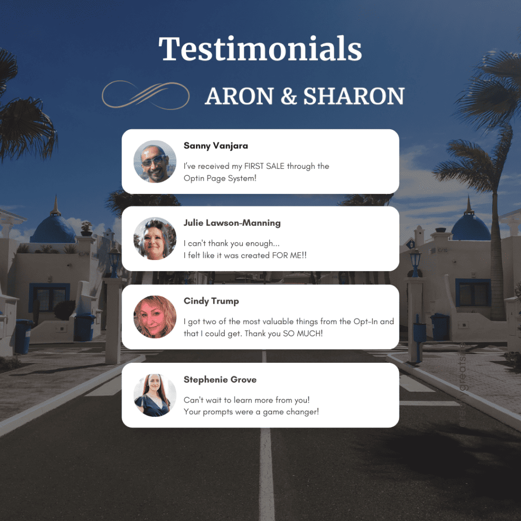 Aron and Sharon Testimonials